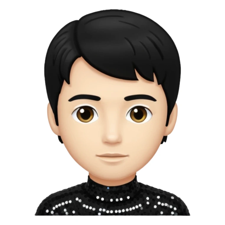 Neil McCormick from Mysterious Skin with light skin, black hair, black sequin outfit sticker