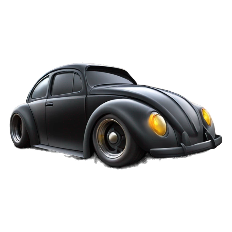 Darth Vader and Batman’s Volkswagen “Herbie Rides Again” themed Bug with wide chrome mag wheels and tires on them for racing  sticker