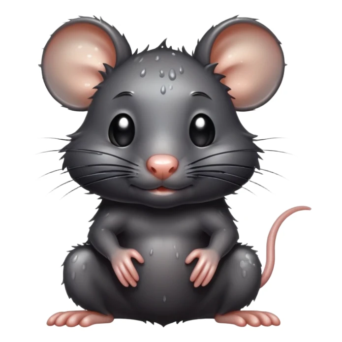 a sweaty, shirtless black rat sticker