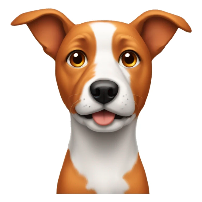 Orange, black, and white dog with pointy ears sticker