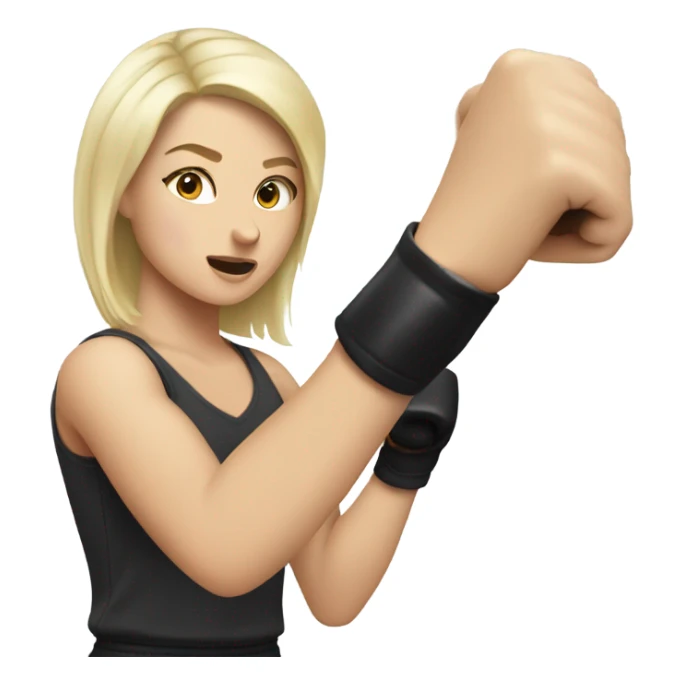 White blonde girl punching a man sticker