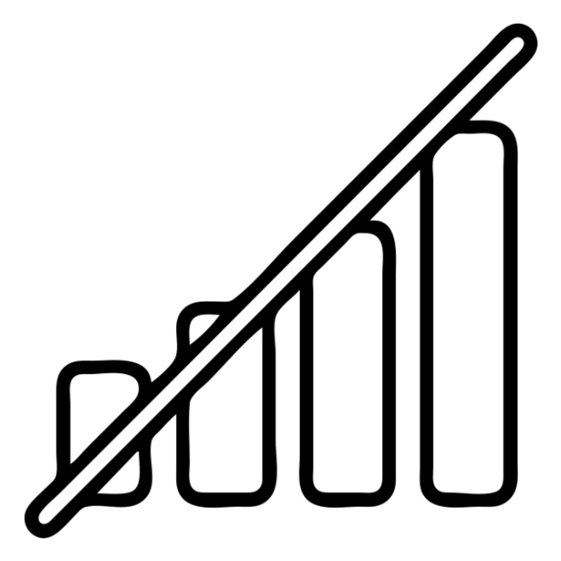 no signal icon with a slash through signal bars sticker