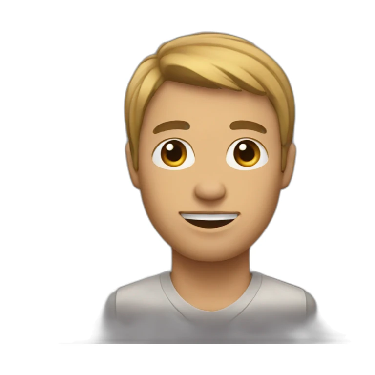 man with bangs to the left sticker