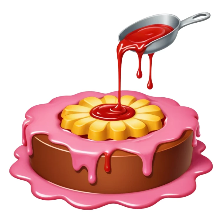 melted pink dripping sauce SPAM MEAT flowers sticker