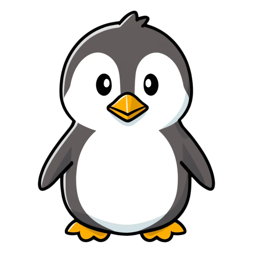 penguin cartoonish sticker style sticker
