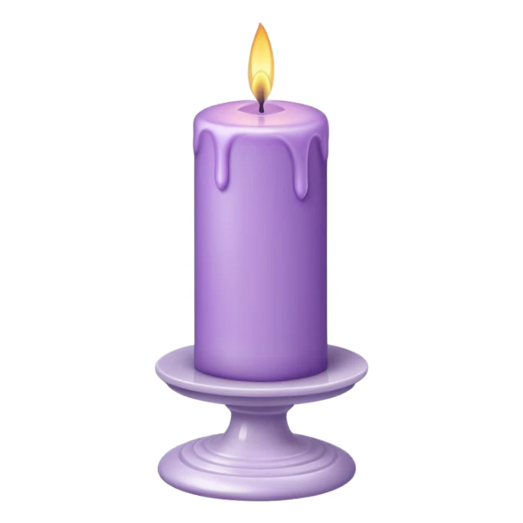 pastel-violet candle on a white tall marble stand sticker