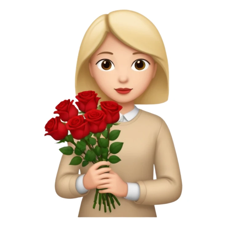 roses boquet in one hand held boquet sticker