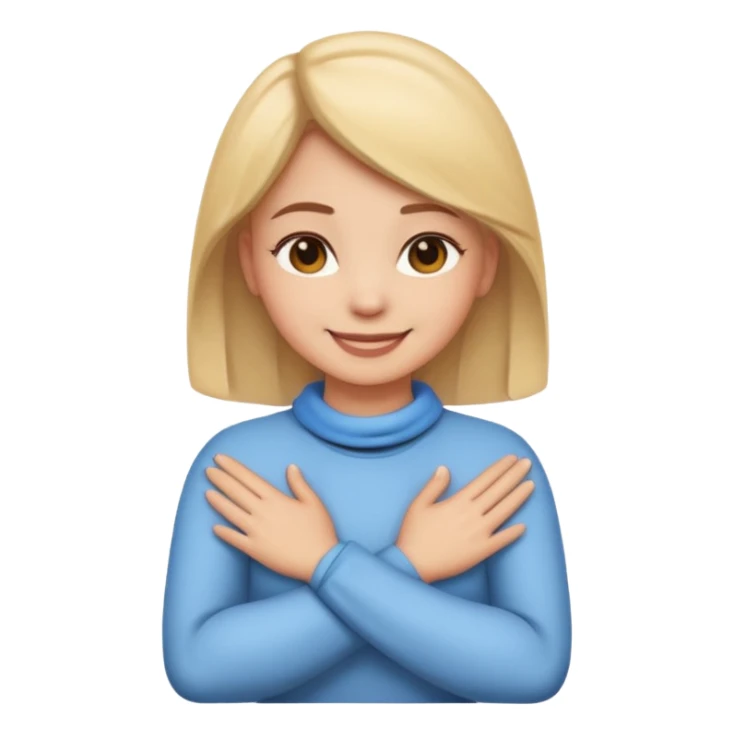 make a girl emoji crossing hands around neck sticker