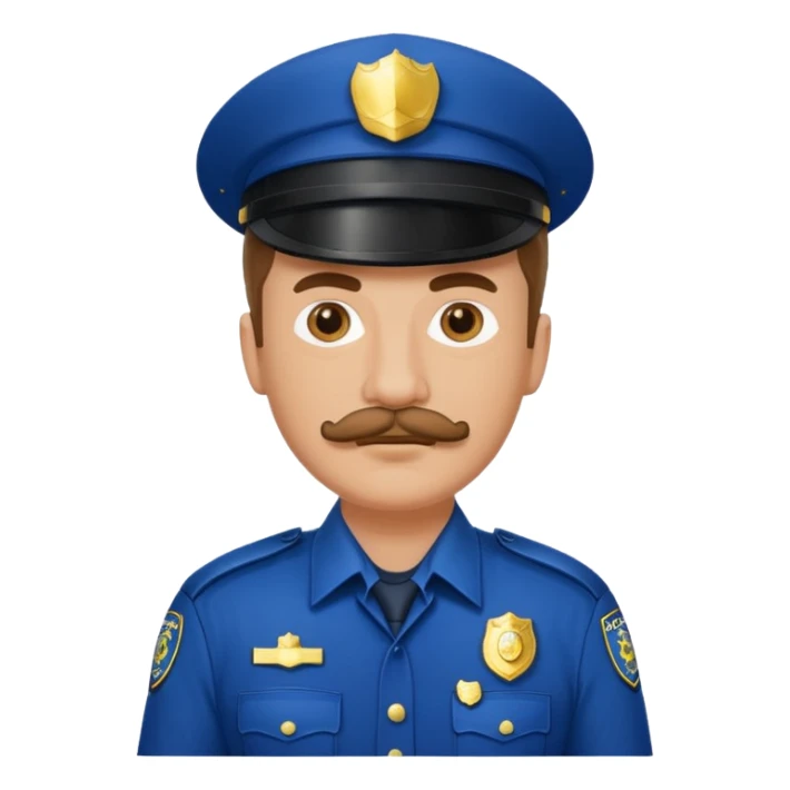 white men with mustache wear police's uniform sticker