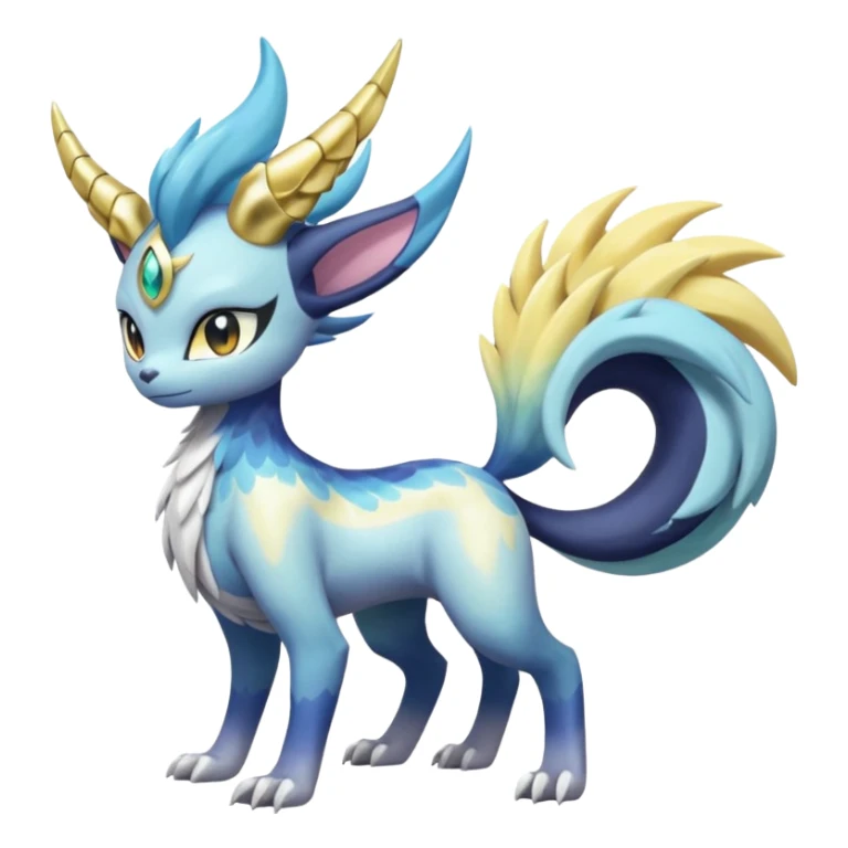 Shiny Sunny furry scaly painted Asian pastel-gradient Absol-Meloetta-Solgaleo-Luxray-Suicune-fusion sticker