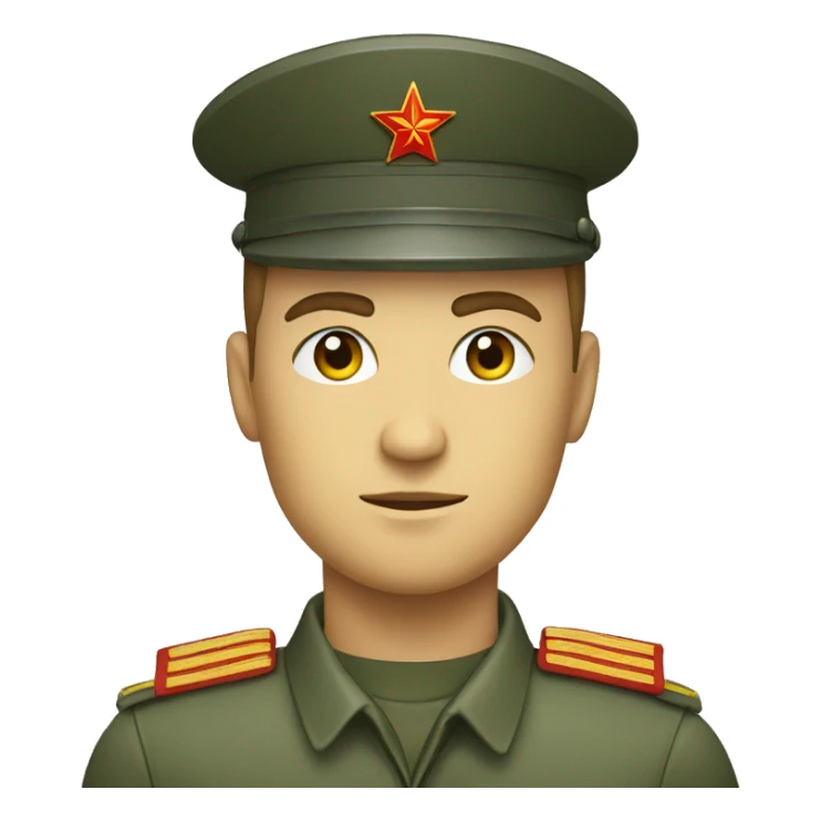 ussr soldier serious with military takes sticker