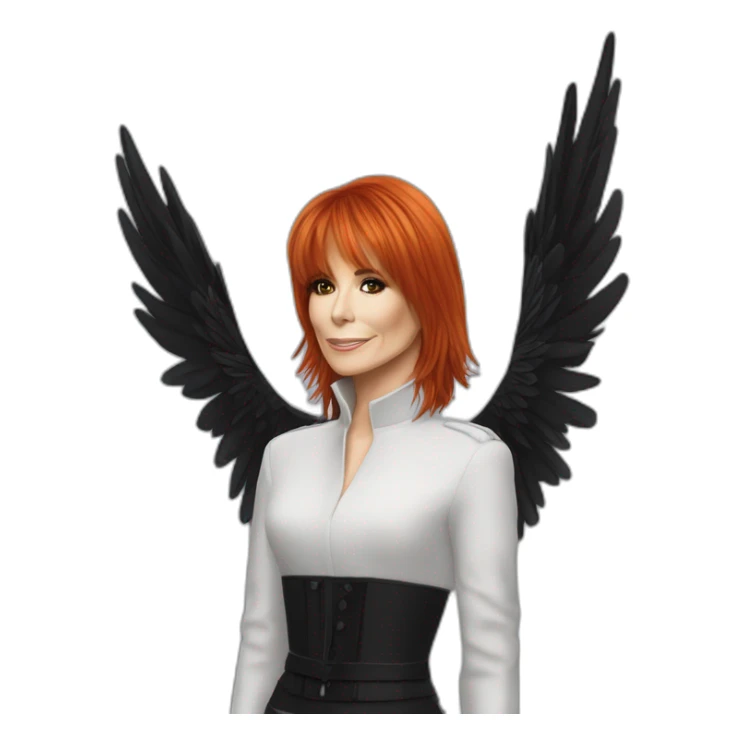Mylène Farmer avec des ailes de corbeau sticker