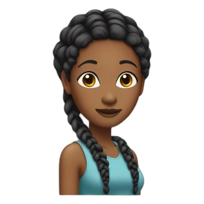 Black woman with braids sticker