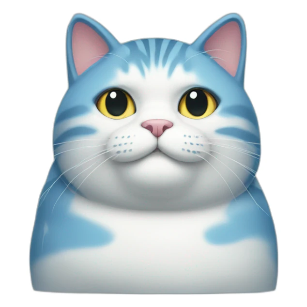 blue fat cat sticker