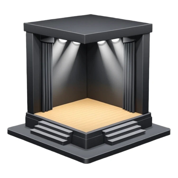 black box theatre maquette stage sticker