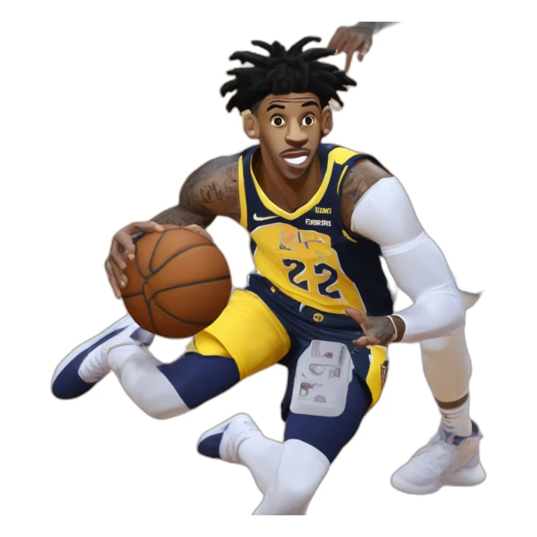 Ja Morant qui dunke sur lebron James sticker