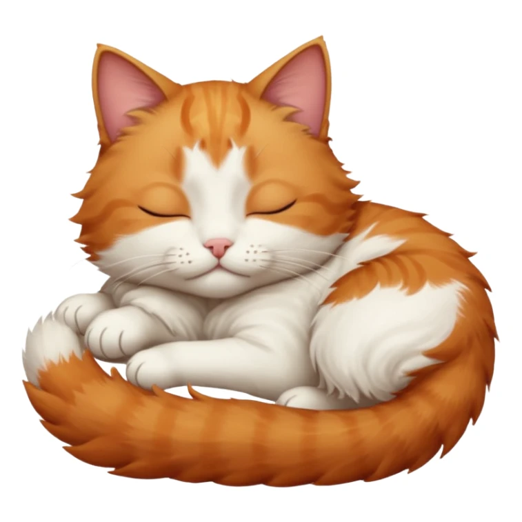 ginger and white small cat eyes closed lying down in weird position sticker