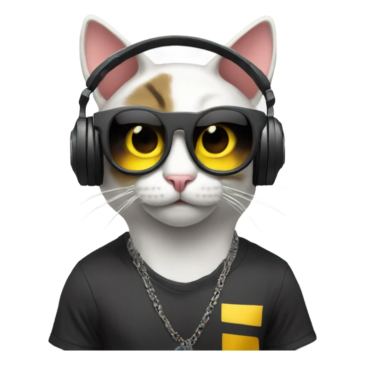 cat dj in a club sticker