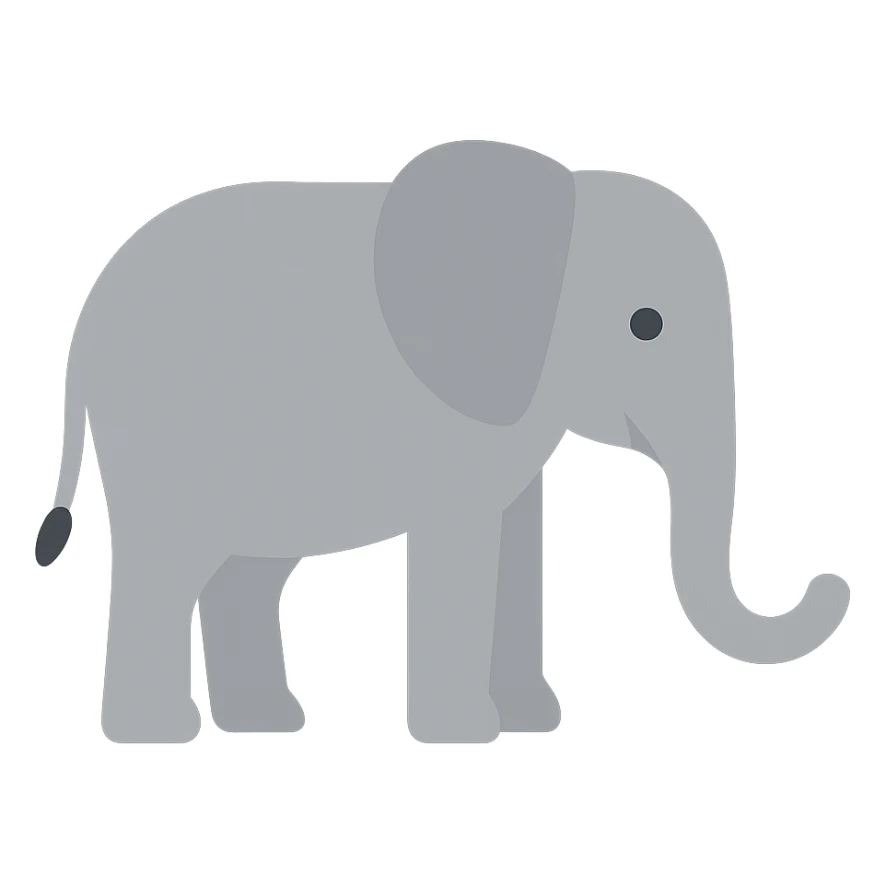 Flat design style elephant sticker