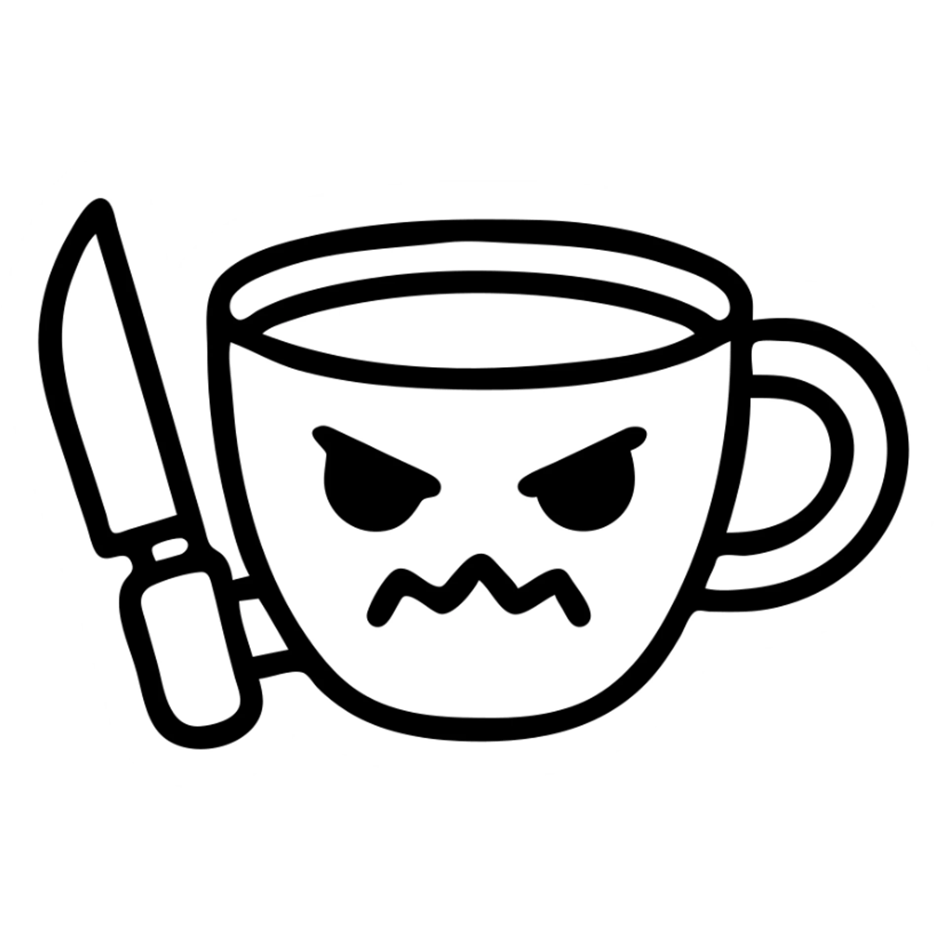 cappuccino assasino simple line art sticker