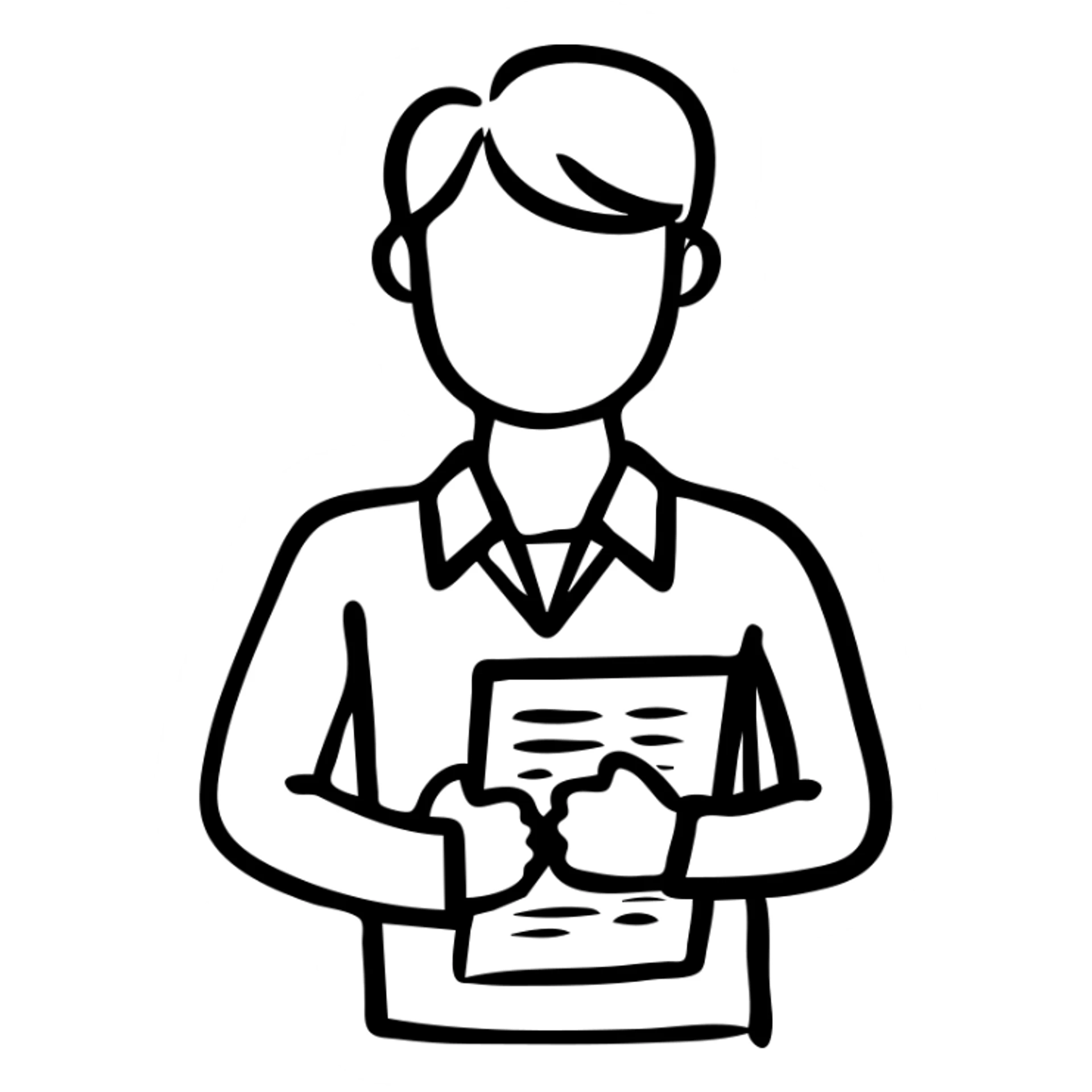 Staff manager, person in business attire with clipboard or chart, managing team members, professional leadership symbol sticker