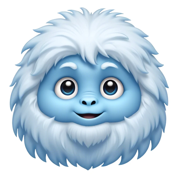 Cinematic Cute Yeti Portrait Emoji, with a charming, small, fluffy form in soft snowy whites and cool blues, featuring big, innocent eyes and a shy, gentle smile, simplified yet irresistibly endearing, highly detailed with a soft glowing outline that captures the whimsical charm of a friendly yeti ready for a cuddle! sticker