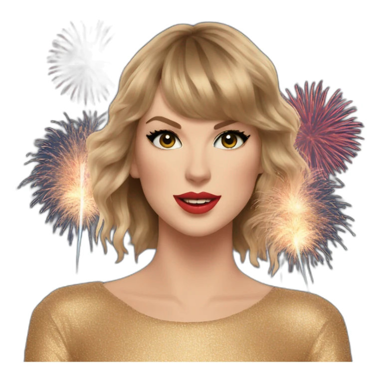 Taylor Swift with fireworks sticker