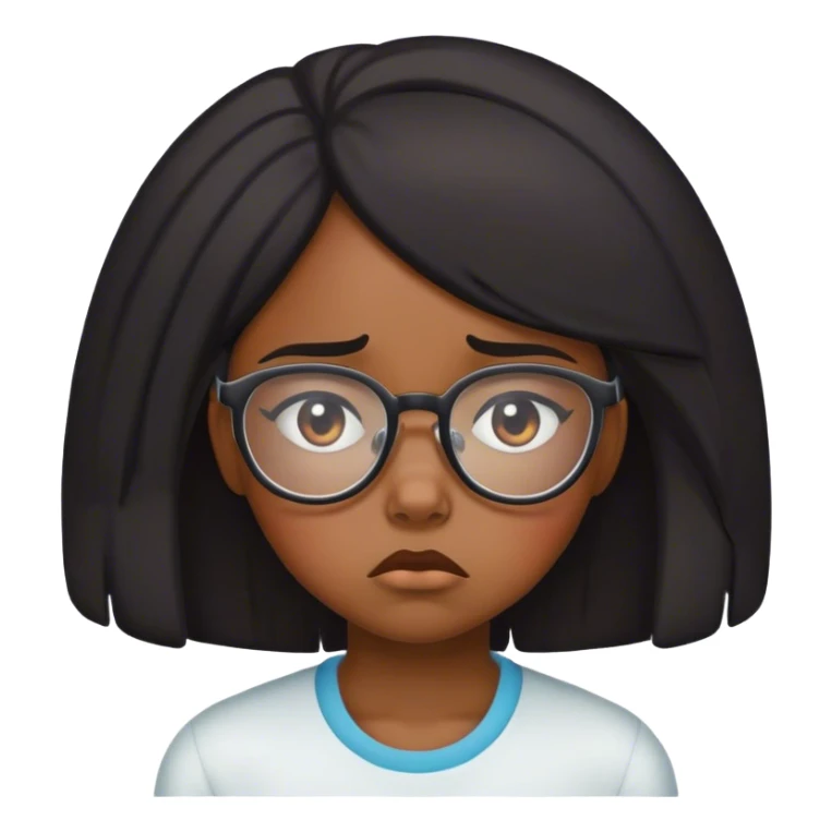 Black girl with glasses ashamed sticker