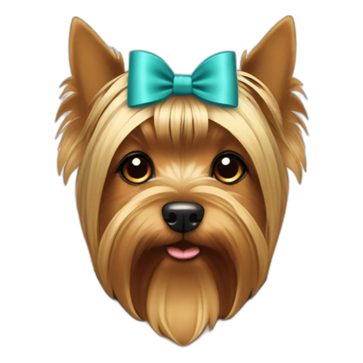Giant Dog Yorkshire Terrier with bow on the head with ears down sticker