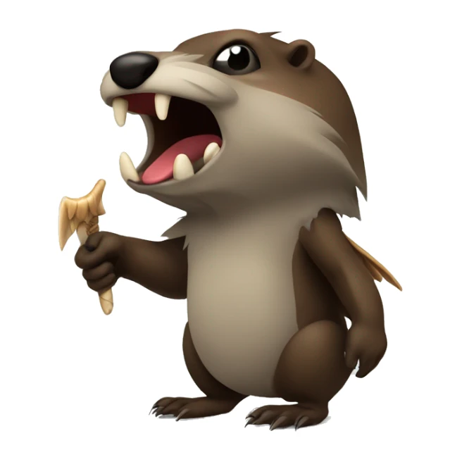 Side profile of evil beaver with wings sticker