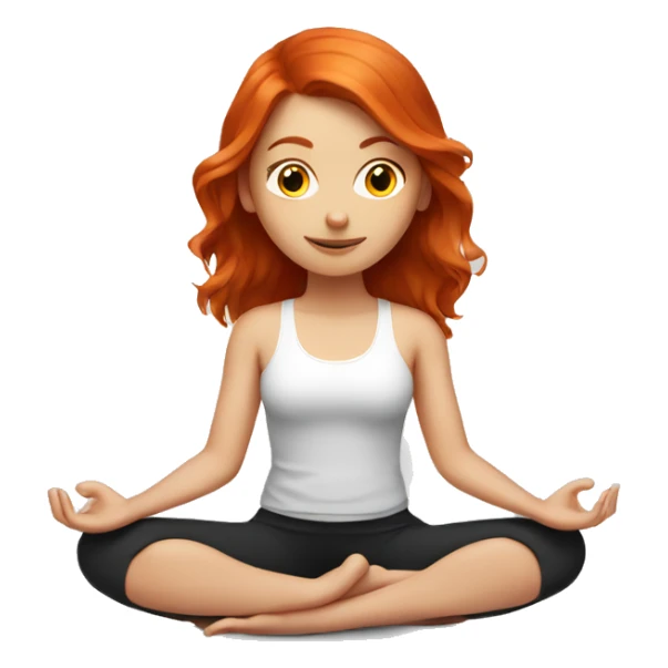 Redhead girl doing yoga  sticker