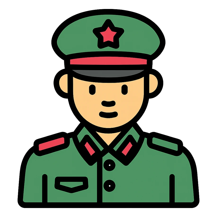 Chinese man in military uniform sticker