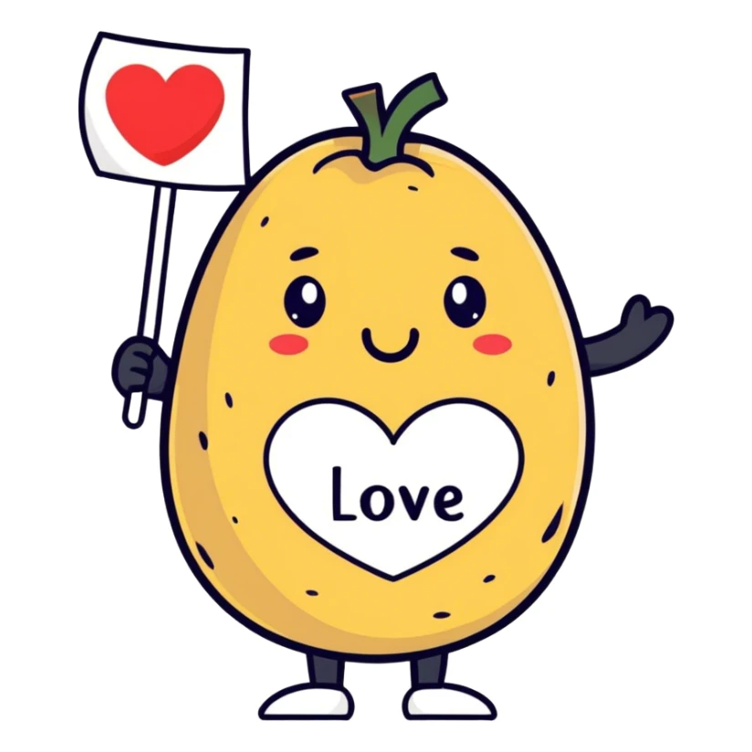 Sexy potato saying I love you sticker