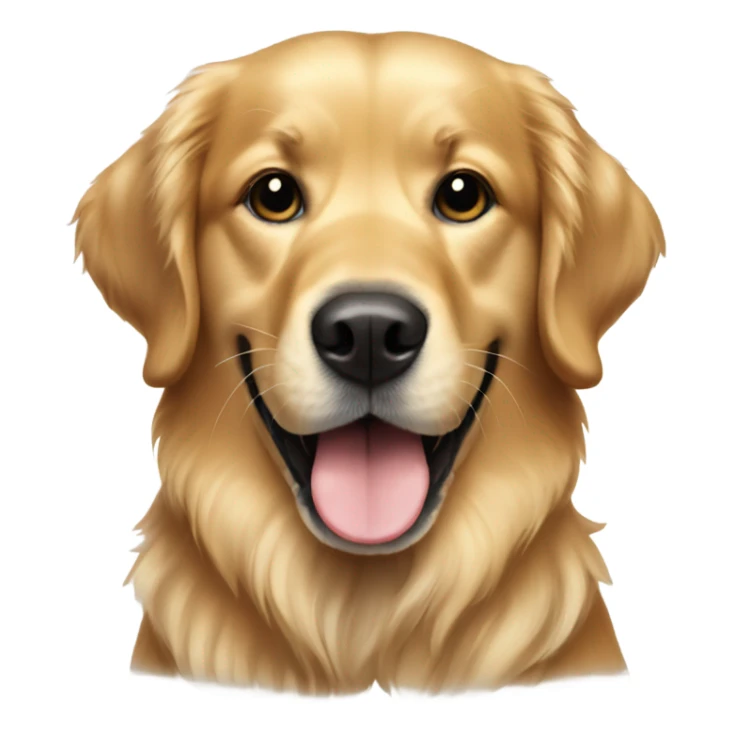 Golden retriever with a black spotted tongue sticker