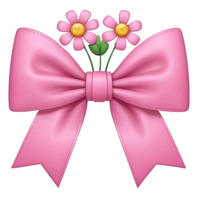 pink cute aesthetic bow with flowers no background sticker