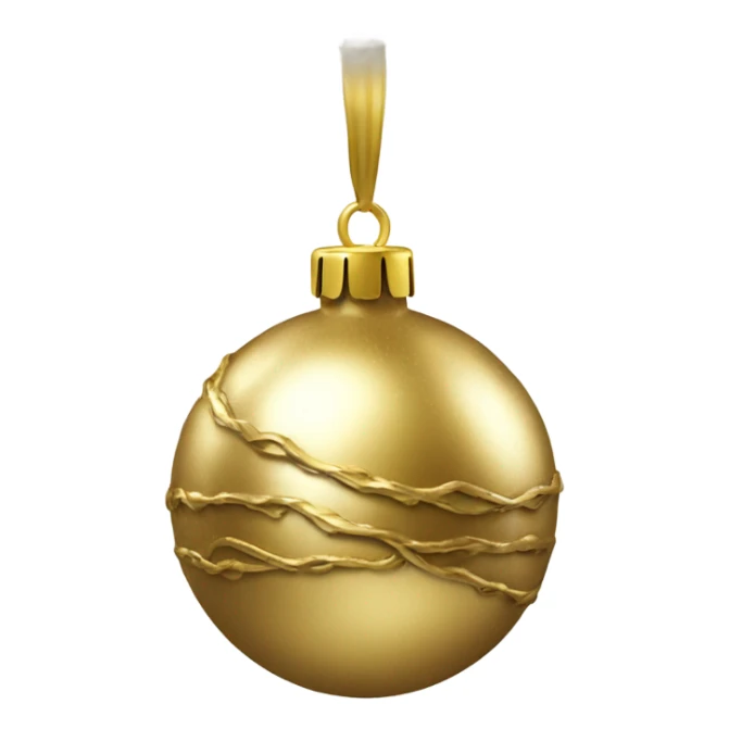 Realistic metallic Christmas gold ornament sticker