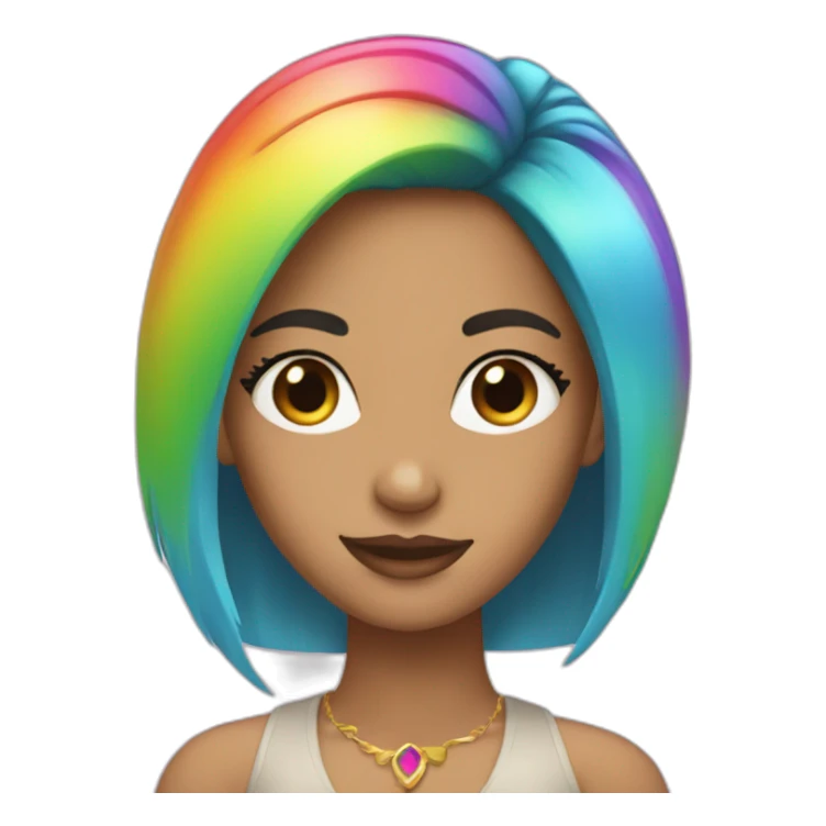 Posh-Girl-with-raibow-hair sticker