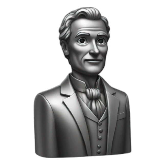 Metal statue of the rich man sticker