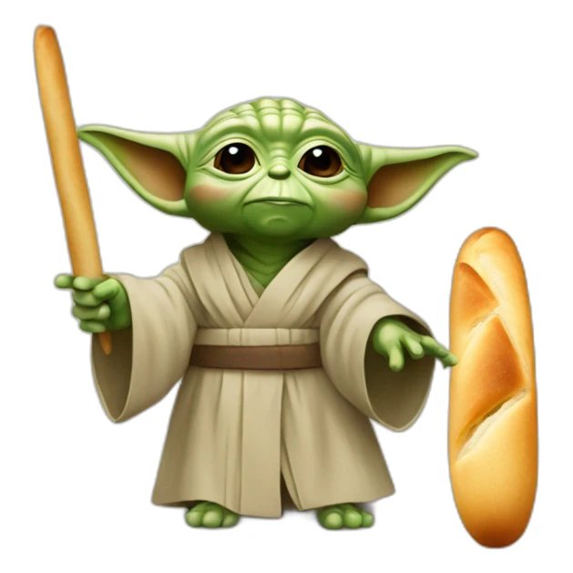 Yoda in France with baguette sticker