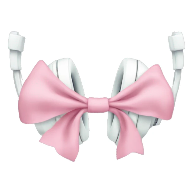 Headphones with a pastel pink preppy bow sticker