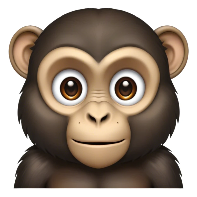 black monkey with straight mouth and eyes looking to the side sticker