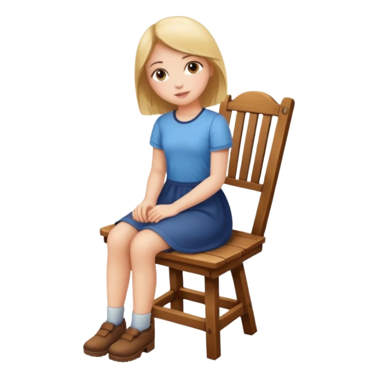 girl sits on chair sticker