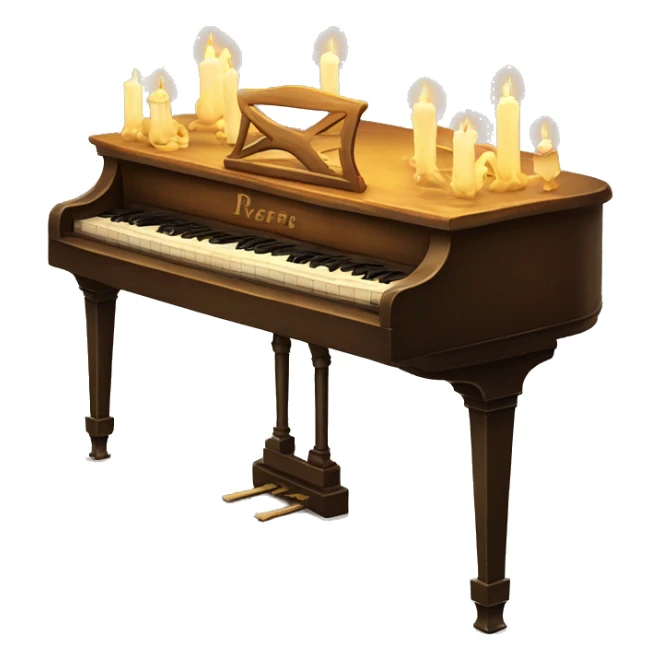 vintage piano with melted candles on top sticker