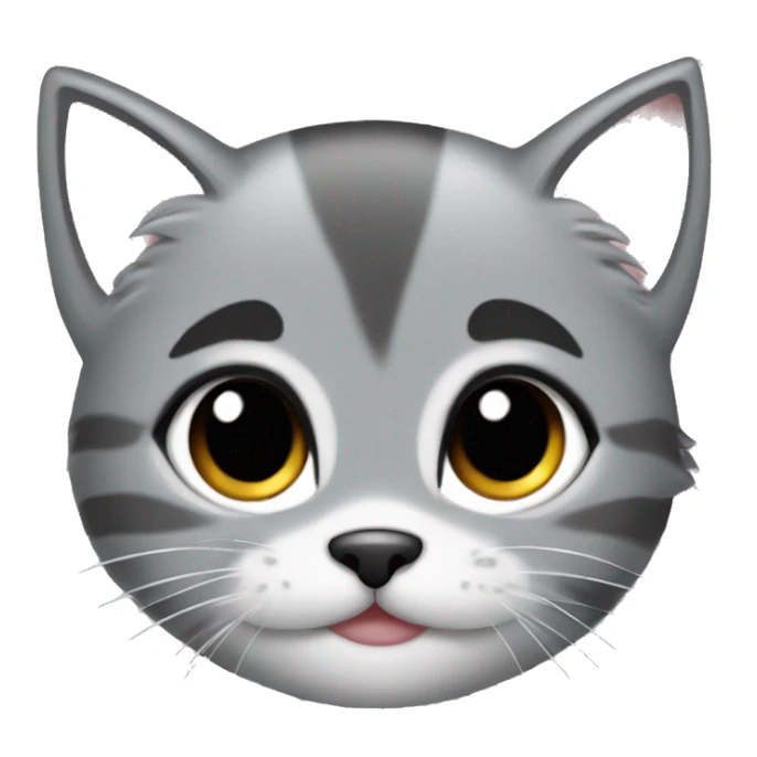A cute grey kitten with a round black beard around its mouth sticker