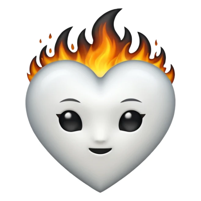 ❤️‍🔥 .. make the red heart white and flame to black sticker