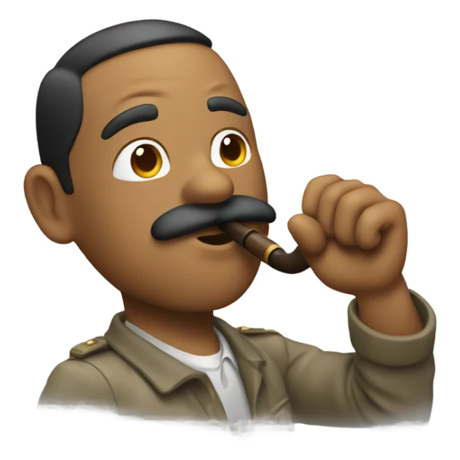 Guy saluting with a pipe in his mouth sticker