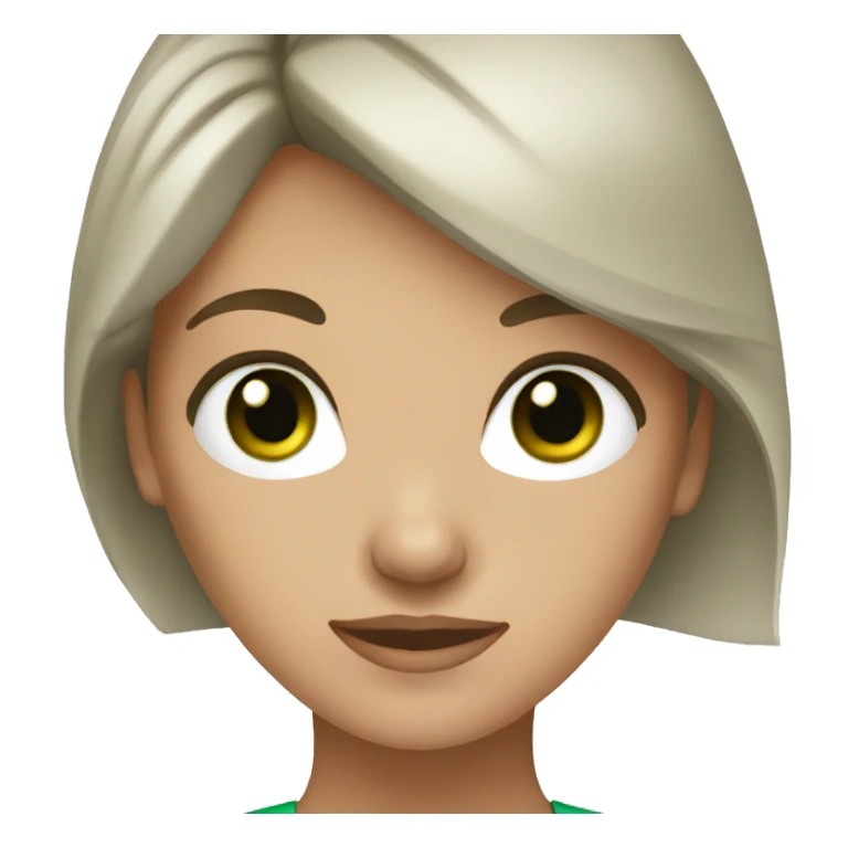 women brown hair and green eyes  sticker