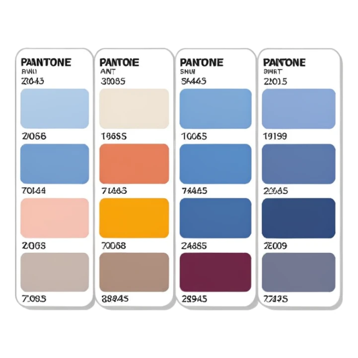 pantone paint swatches. there should be 3 or 4 cards of different colours, with different shades of that colour. sticker