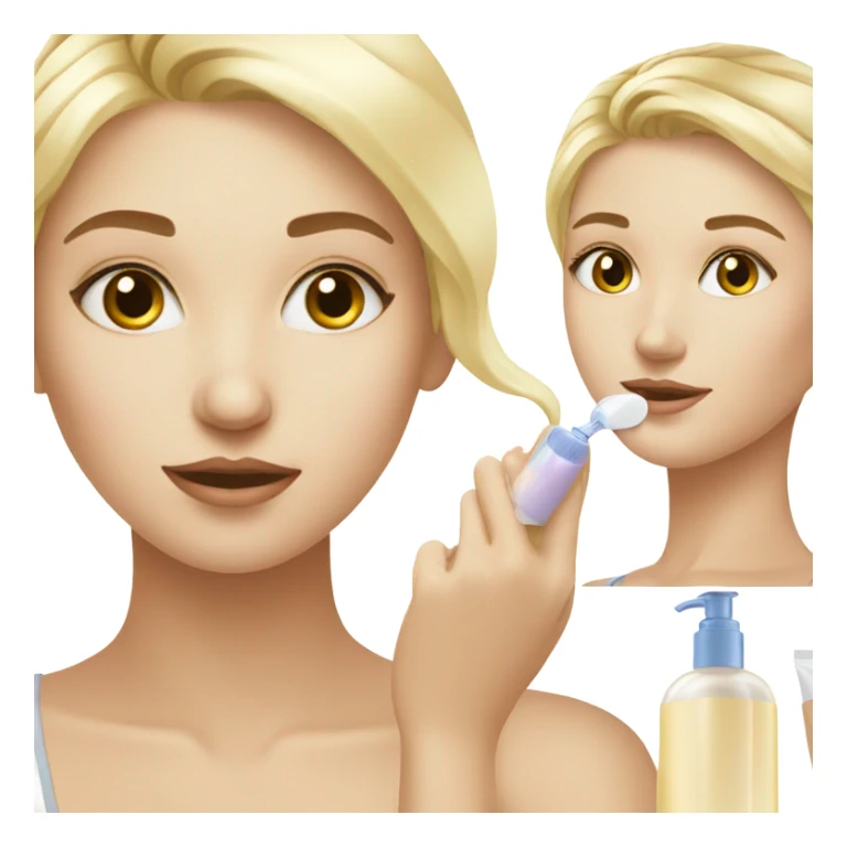 blonde girl doing skincare  sticker