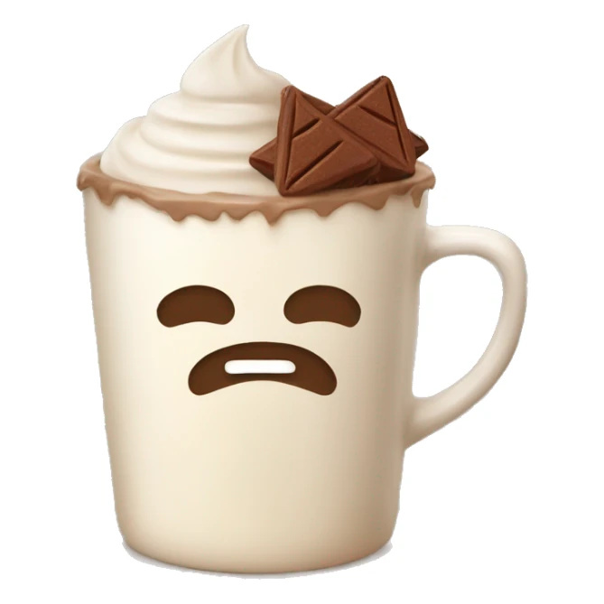 Cream glass with cocoa and mrshmellow, autumn sticker